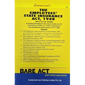 Commercial’s The Employees’ State Insurance Act, 1948 Bare Act 2024